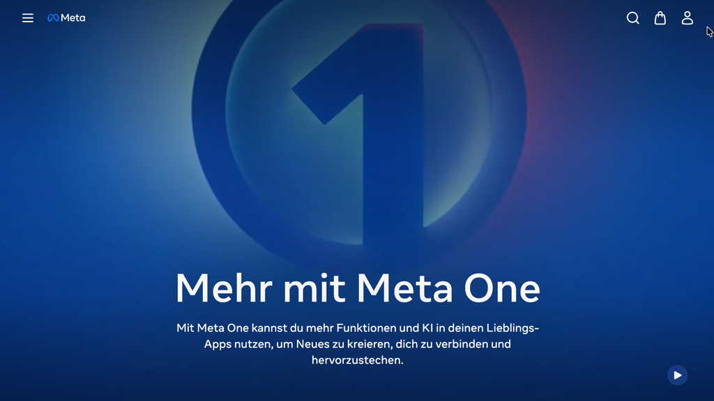 Screenshot der Website „Meta One“, deren weitere visuelle Inhalte in dieser Ansicht nicht erkennbar sind.