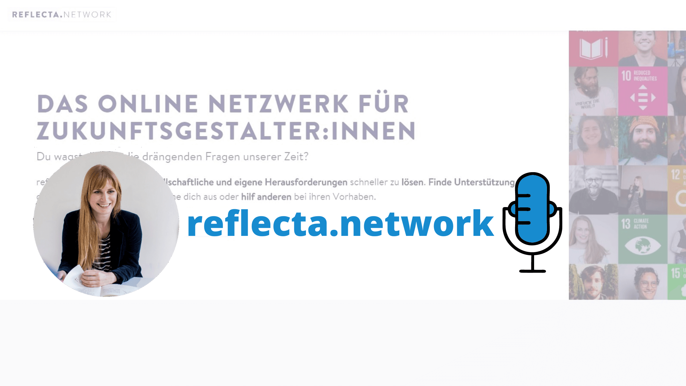 Screenshot der reflecta.network Startseite mit Bild von Daniela Mahr und dem Titel des Podcasts